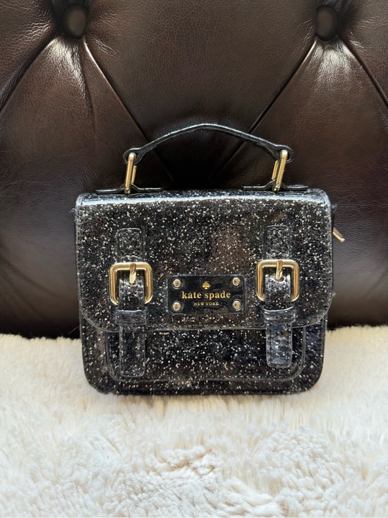 kate spade Handbags - kate spade Black Glitter Mini Satchel with Gold Hardware